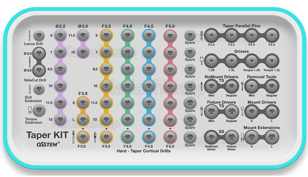 Osstem Hiossen テーパー サージカル キット トルク レンチ付き(TSⅢ/Ⅳ SSⅢ USⅢ/Ⅳに使用)
